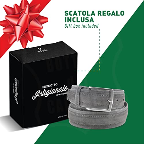 Canvas and suede belt for men 4 cm handmade Made in Italy2