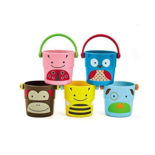Skip Hop Zoo Stack and Pour Buckets, Rinse Cups, Multi