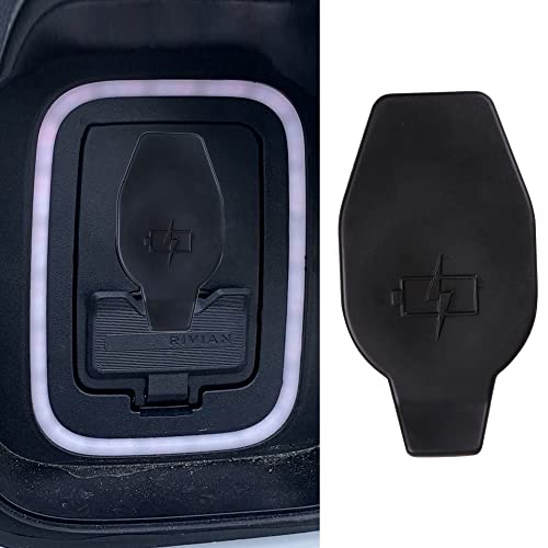 RERPRO Charger Cover Charging Port Dust Plug Compatible with 2022 2023 2024 2025 Rivian R1T R1S Exterior Accessories Car Charging Waterproof Protector Cap, 1 Pack TPE Black