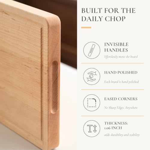 Tabla de cortar rectangular de arce duro Vandroop 40.64x25.4x2.79 cm miniatura 6