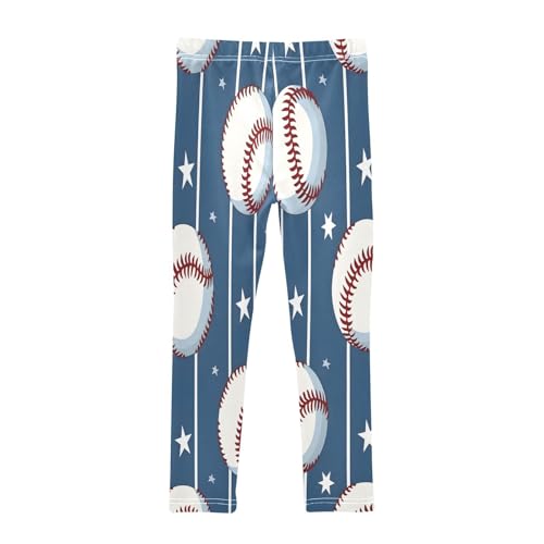 Toddler Girls Leggings Printed Yoga Pants Leggings Sport Baseball Balls Star Blue Stipes for Kids2