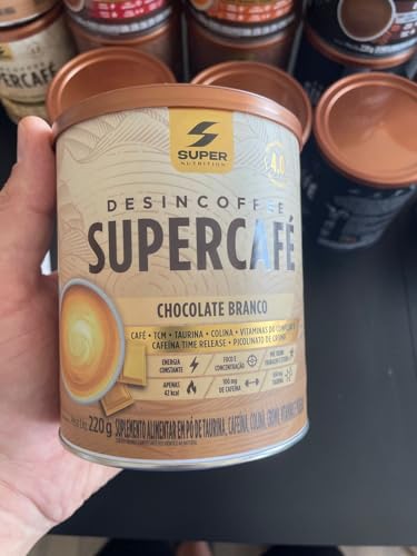 Supernutrition Supercafé Desincha, Chocolate Branco, Suplemento Alimentar em Pó, 220g