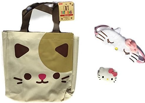 Hello Kitty Pill Box/Storage Case with Removable Compartments, Cute Eye Shade Travel Mask Cover For Sleeping and Nap and Kitty Canvas Tote Carrying Bag