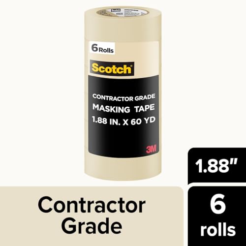 Image of Scotch Painter's Tape Contractor Grade,1.88 in x 60.1 yd Rolls, 6 Pack | 6 Rolls per set, 36 total rolls, Holds to Surfaces For Up to 3 days, Interior & Exterior Use, Model 2020-48TP6