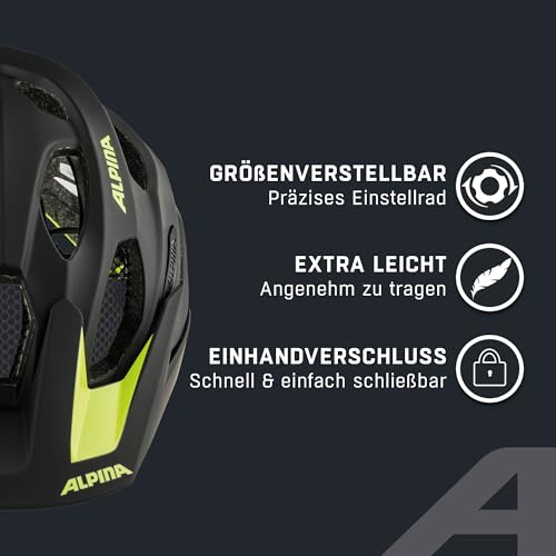 ALPINA Carapax 2.0 MTB-Fahrradhelm, Black-neon Yellow matt, 57-62 cm – Ansicht 3