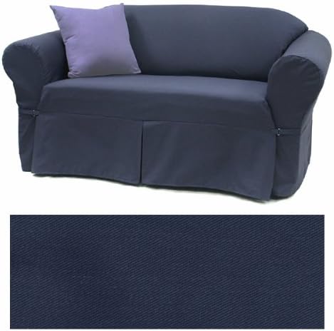 Solid Navy Furniture Slipcover Loveseat 408