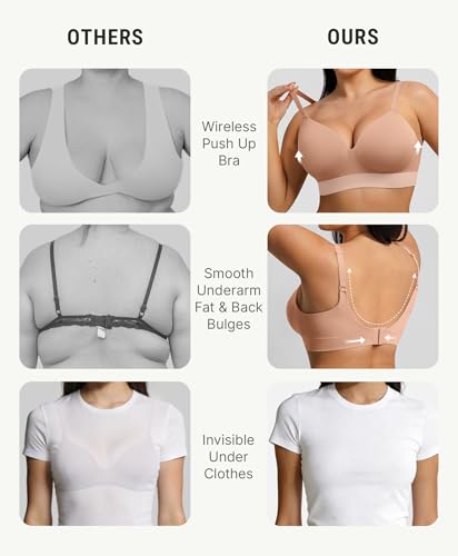 Image of FeelinGirl Wireless Supportive Bra for Women, Seamless Comfort Bralettes No Underwire Full Coverage Everyday Bras