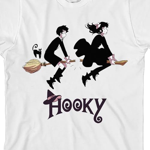 Hooky Daniela Dorian & Minino Broom Ride Crew Neck Short Sleeve Youth Girls White' T-Shirt-Medium2