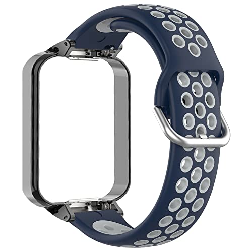 [PONATTENO] �����p�o���h For Xiaomi Redmi Smart Band 2 ��p�o���h �V���R���o���h ���^�� �o�b�N�� �t���[�T�C�Y �j�����p (�l�[�r�{�O���[)