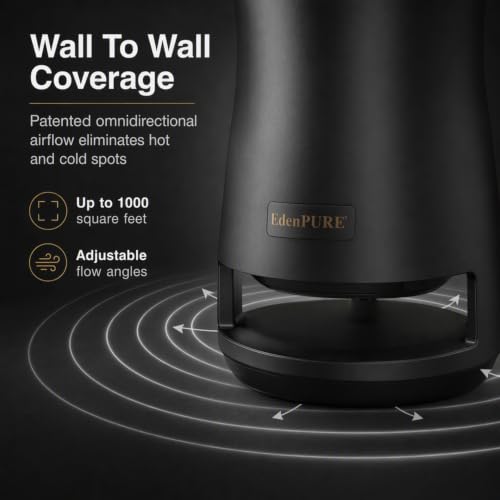 Image of EdenPURE 360 Super Climater - Infrared Heater and Cooling Fan with 360 Airflow - Energy Efficient, Portable, Remote Controlled, and Quiet for All-Season Use in Home, Office, or Living Spaces