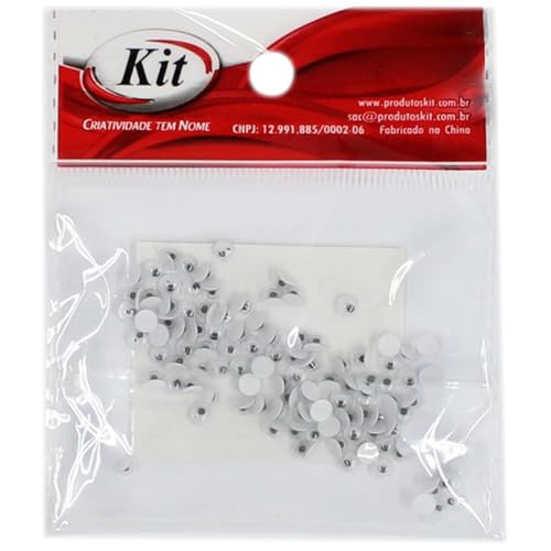 Olho Móvel, Kit, 4 mm, Preto, Pacote com 20 Pacotinhos de 50 unidades