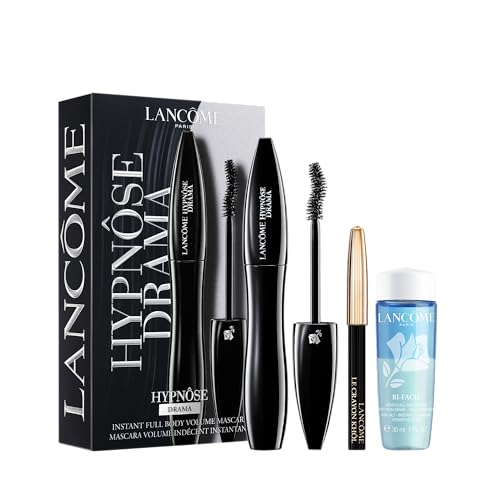 Lancôme Hypnôse Drama Mascara Set: Hypnôse Mascara, Crayon Khôl Eye Pen 27 Noir, Bi-Facil Yeux 30ml, Augen-Make-up Geschenkset, voluminöse Mascara, intensiver Eyeliner, Augen-Make-up Entferner