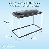 Tetra Starter Line 80 L Aquarium Komplett-Set - inkl. Tag- & Nachtlicht LED-Beleuchtung, Innenfilter, Heizer, Fischfutter und Wasseraufbereiter