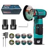 Esmerilhadeira Lixadeira Esmerilhadeira 110V/220V Sem Fio Portátil Serra Mármore A Bateria 12V (2 Bateria+8 Pcs Discos de Corte)