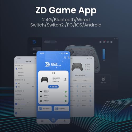 ZD Ultimate Legend Wireless Controller, TMR Joysticks, Hall Effect Triggers, 3000Hz Polling Rate, 1ms Low Latency, Modular Design, Compatible with Switch/Switch2/PC/Steam/Android/iOS by ZD - Image 8
