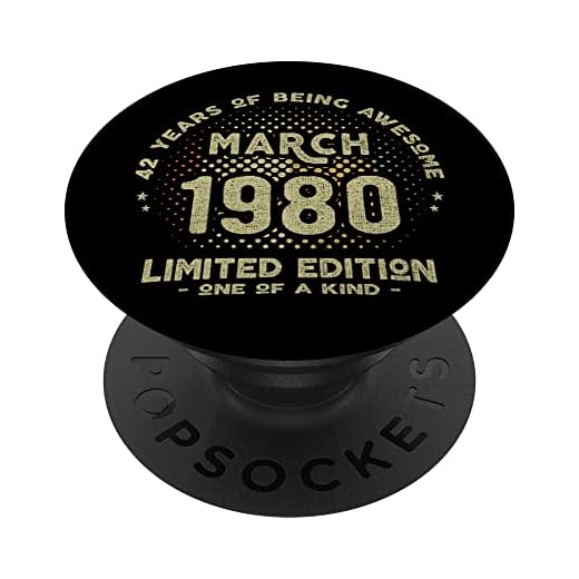 Regalo 42 años Cumpleaños Hombre Mujer - Marzo 1980 PopSockets PopGrip Intercambiable