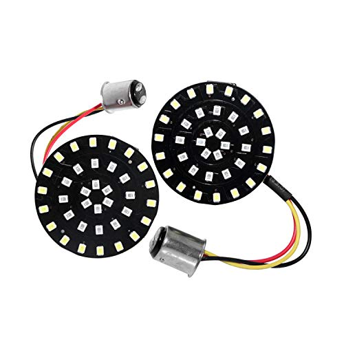 Motorcycle Bullet 2 inch 1157 LED Bulb Turn Signal Light Insert for Harley Street Road Electra Glide Touring Dyna Softail Sportster