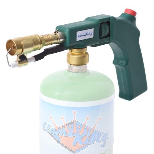 Flame King Propane & Mapp Gas Blow Torch 27,000 BTU w/ Self-Igniter for Searing, Soldering and as Fire Starter