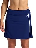 HEAD Women’s Golf Skort, Standard Fit, 17” Inseam, Mid-Rise, Stretch Lightweight Fabric, Moisture-Wicking, Built-in Compression Shorts with Pockets, Medieval Blue, Medium