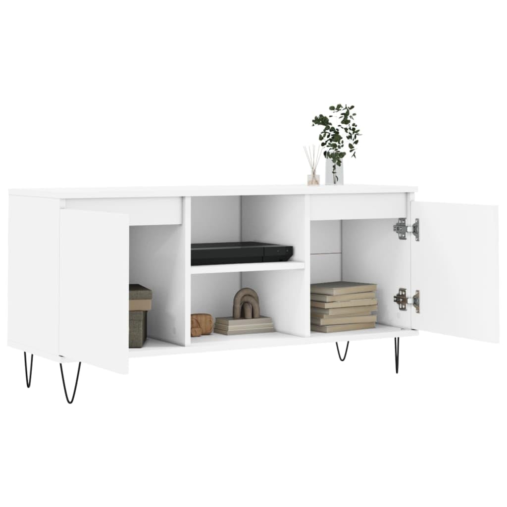 Homgoday Szafka pod telewizor drewno inżynierskie białe 104x35x50 cm, szafka pod telewizor salon jadalnia stół kawowy telewizor sprzęt muzyczny szafa meble telewizor meble typ 1