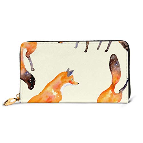 Preisvergleich Produktbild JHGFG Mode Handtasche Reißverschluss Brieftasche Füchse Telefon Clutch Geldbörse Abendkupplung Blocking Leder Brieftasche Multi Card Organizer