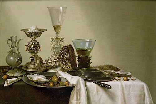 Nature morte huîtres et noix Willem Claesz Heda déco chambre