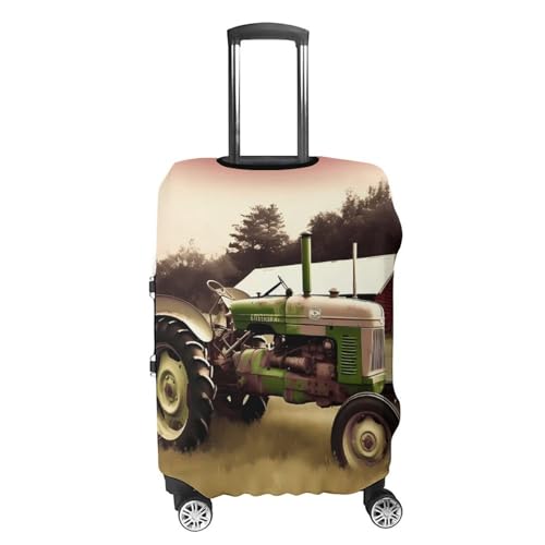 Old Tractor Photo Farm Luggage Cover, Washable Elastic Suitcase Cover Protector Fit 18-32 Inch Luggage4