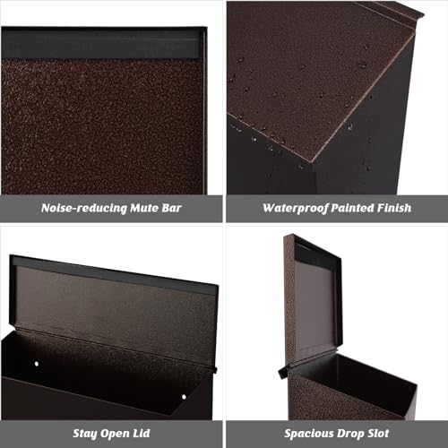 image for KYODOLED Wall-Mount Mailbox, Large Capacity Mail Box, Galvanized Steel