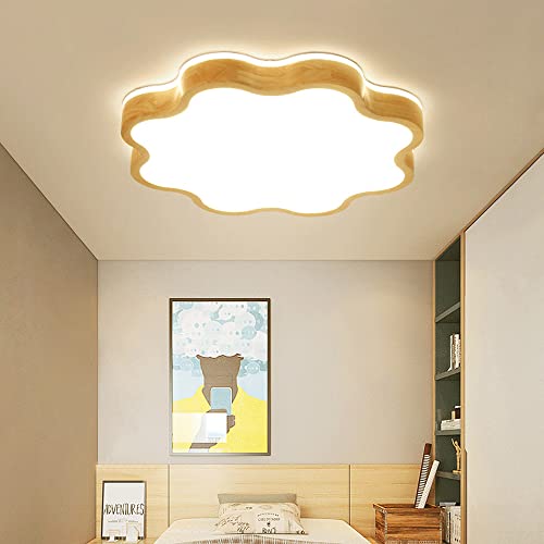 Lámpara de techo de madera nórdica moderna LED plana para iluminación interior 5