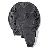 [Nutopia] もこもこ 上下セット パジャマ 両面フリース (チャコール/L)