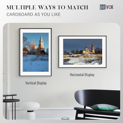 Image of VCK 24x36 Poster Frame, Black Metal - Matted to 20x30, for Artwork