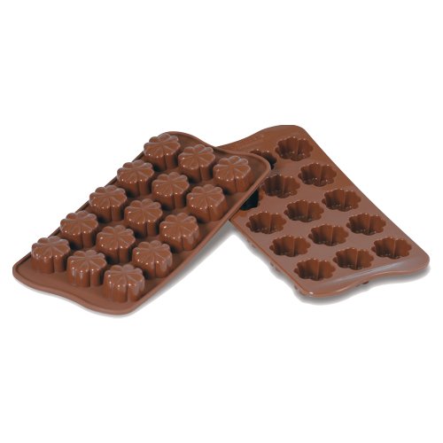 SCG08 Molde de silicona para chocolatines con forma de flor, color marrón
