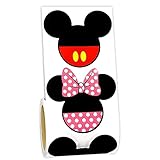 Dark Pink Min.nie Mouse Head Stickers and Red Mic.Key Mouse Stickers 150 pcs/Roll Mic.Key PVC Stickers, Min.nie/Mic.Key Themed Birthday Party Supplies, Children's Birthday Party Derations