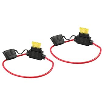 Cavo 12 Awg 35cm Portafusibili Auto 12V - 2 Pezzi 12AWG 35cm Impermeabili Con Fusibili 30A Protezione Circuito Auto - Foto 10
