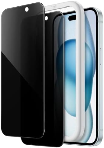 JETech iPhone 15 Plus用 プライバシー液晶保護フィルム 2枚セット