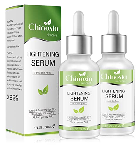 Dark Spot Corrector Remover for Face and Body, Skin Brightening Serum with Kojic Acid, Fade Dark Spots Hyperpigmentation and Melasma - 1 OZ (Pack of 2)