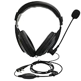 GoodQbuy Overhead Headsets Headphones with VOX-PTT Boom Mic is Compatible with Kenwood Puxing Quansheng Wouxun HYT Nexedge Puxing Two Way Radio