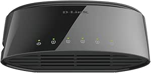 D-Link Ethernet Switch, 5-Port Gigabit Plug n Play Compact Design Fanless Desktop Switch (DGS-1005G),Black