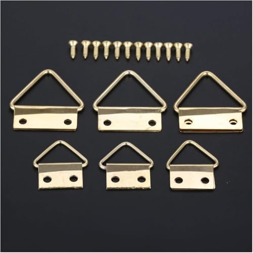Image of Wall Holder Art Display Hooks Triangle D Ring Photo Frame Hooks Hanging Picture Oil Painting Mirror W /Screws Hanger Wall Holder Alloy Picture Hanging Hardware Decorative Hangers