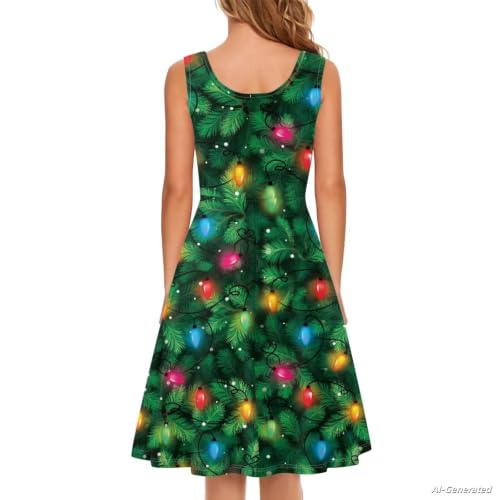 Image of Renewold Women's Sleeveless Tank Dress with Pockets, Casual Scoop Neck A-Line Sundress for Summer, Travel and Vacation