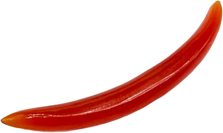 Natural Red Onyx Gemstone Tribal Septum Curved Spike Tusk – Handmade Body Piercing Jewelry – Polished Stone Septum Ring for Nose, Cartilage & Alternative Style