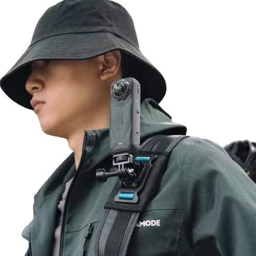 Image of yantralay 360 Rotary Backpack Clip Clamp Mount, Adjustable Shoulder Strap Holder with Quick Release, Compatible with Go pro Hero 13 /12 /11 /10, D JI Action 6 /5 /4, Insta 360 X5 /X4 Cameras