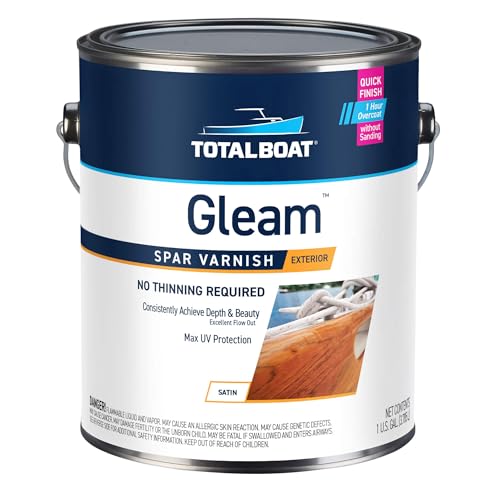TotalBoat Gleam Marine Spar Varnish, Gloss and Satin Polyure...