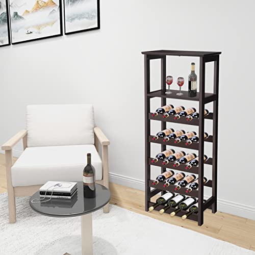 Soporte para Botellas de Vino de 20 Botellas P2 MDF Marrón miniatura 2