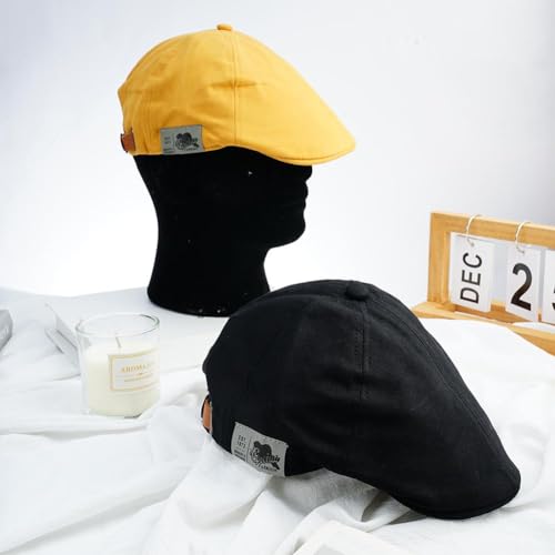 Cotton Flat Cap for Men, Adjustable Newsboy Style Hat - Image 8