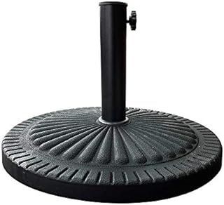 Denny International 14kg Heavy Duty Black Parasol Base Garden Umbrella Stand Round Victorian Style Cast Iron Effect By Crystals®