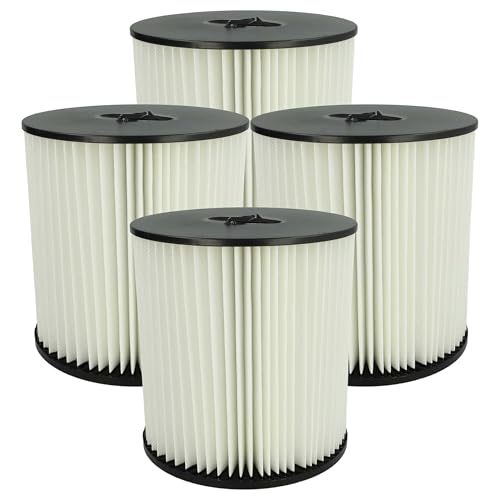 vhbw 4x filtre plissé compatible avec Dirt Devil Vroom FC35C, FC55, FC65, FC65C, FC25 aspirateur - noir/blanc