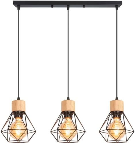 3 Luces Lámpara Colgante Vintage 16CM Retro Lámparas de Techo Dis...