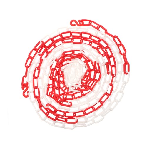 BAZEITFLOW Chaîne Plastique de Sécurité Rouge et Blanche Barrière de Sécurité et Contrôle de Foule Chaîne de Barrage Extérieur Intérieur pour Balises et Délimitations