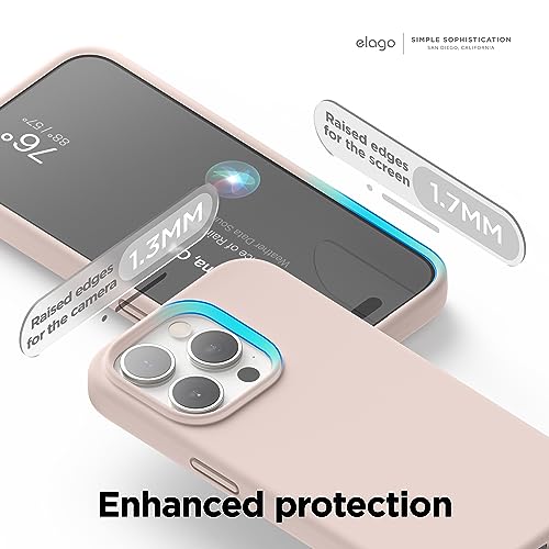 Image of elago Compatible with iPhone 15 Pro Case, Liquid Silicone Case, Full Body Protective Cover, Shockproof, Slim Phone Case, Anti-Scratch Soft Microfiber Lining, 6.1 inch (Lovely Pink)